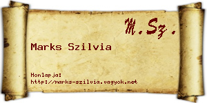 Marks Szilvia névjegykártya